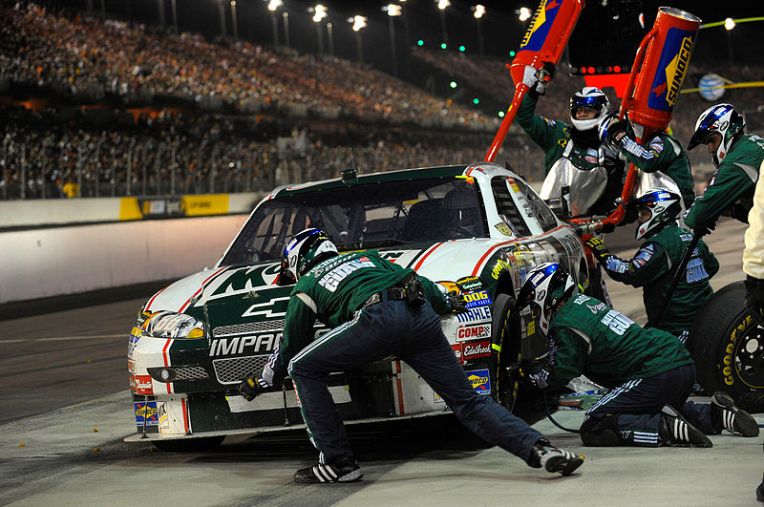 Option #7: NASCAR officials watch over every pit stop and strict rules are enforced about what the limited number of crew members can and can not do.